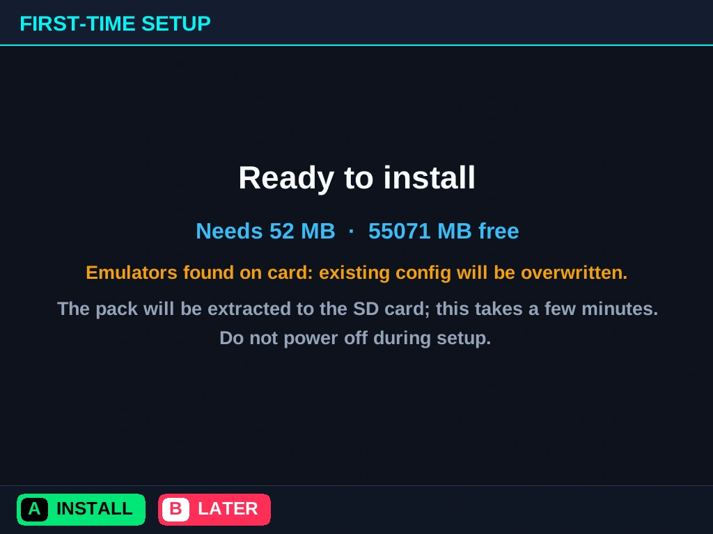 Cài đặt lần đầu RetroHub